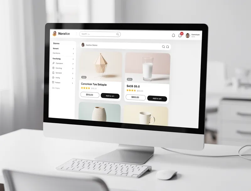 E-commerce store dashboard with product images